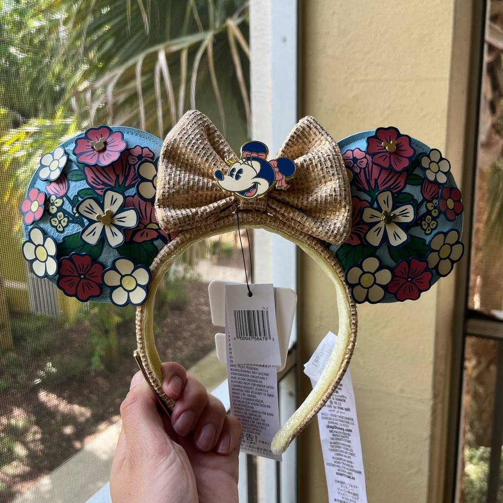 New with Tags Port Orleans Riverside Floral Minnie Ears- Resort Exclusive